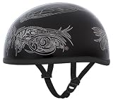 Ladies Silver Butterfly Beanie Skull Cap DOT Motorcycle Half Helmet