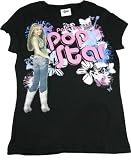 Hannah Montana Pop Star Girls Black Tee Shirt