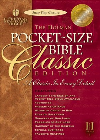 Pocket-Size Bible Classic Edition: Holman Christian Standard Bible, Pecan, Bonded Leather, Slide Tab