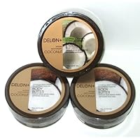 DELON Intense Moisturizing Coconut Body Butter 6.9 Oz (3-pack)