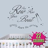 Row Row Row Your Boat - Wall Sticker Quote Decal Children Nursery Bedroom (Medium) by Wondrous Wall 