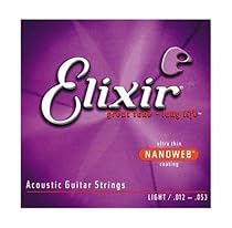 Elixir Light Nanoweb 80/20 Bronze Acoustic Guitar Strings