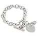 Playboy Bracelet Crystal Bunny Logo with Tiffany Style Heart Charms Toggle Bracelet Authentic Licensed Playboy Jewelry CPBB1139