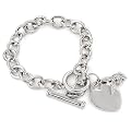 Playboy Bracelet Crystal Bunny Logo with Tiffany Style Heart Charms Toggle Bracelet Authentic Licensed Playboy Jewelry CPBB1139