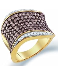 Brown Chocolate Diamond Ring Right Hand Band 10k Yellow Gold (1.75 ct.tw.)