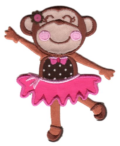 PatchMommy Iron On Applique Patch, Ballerina Monkey - Kids Baby