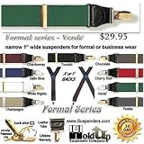 Dark Green 1 wide suspenders with Patented Gold clips