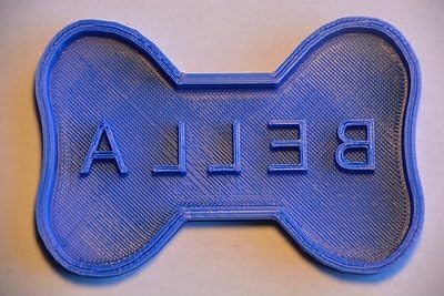 3D Printed Dog Bone Cookie Cutter, Blue