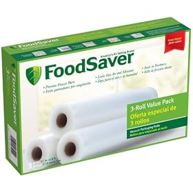 FoodSaver T010-00150-001 11-Inch-by-18-Foot Bag Material Roll, 3 Pack