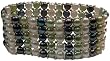 5 Rows of Fresh Water White/Green/Black Colored Pearls with Sterling Silver