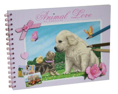 Imagen 5 de Depesche 5850 - Libro para colorear con pegatinas - Animal love colorear