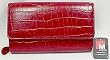 Mundi Big Fat Flap Faux Leather Croco Wallet ~Red