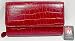 Mundi Big Fat Flap Faux Leather Croco Wallet ~Red
