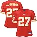 Reebok NFL Equipment Kansas City Chiefs #27 Larry Johnson Red Ladies Replica Football Jersey