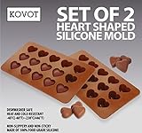 KOVOT Heart Shaped Silicone Molds - Set of 2 - Creates Heart-Shaped Chocolate, Jell-O, Candy or Ice Cubes
