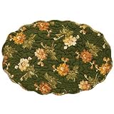 April Cornell Chianti Olive Oval Quilted Placemat