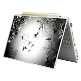 Bundle Monster MINI NETBOOK Laptop Notebook Skin Sticker Cover Art Decal - 7" 8" 9" 10" - Fit HP Dell Asus Acer Eee Compaq MSI - Butterfly Constrast