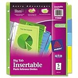 Avery  Big Tab Insertable Plastic Dividers, 5-Tab Set, 1 Set (11900)