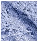 Blue Honeycomb Heart Afghan Throw Blanket 48 x 60