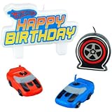 Amscan Hot Wheels Speed City 1-1/4" Molded Cake Candles, 4-Count