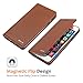 B BELK Premium Soft Leather Slim Wallet Case Classic Magnetic Folio Flip Cover with Credit Card Slots Flexible TPU Bumper Case (Brown, iPhone 8/iPhone 7-4.7)