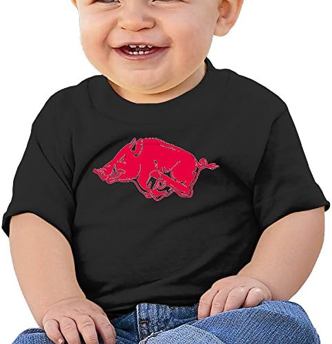 JJVAT Baby's Arkansas Razorbacks T-shirt Tops For 2-24 Months Boy's &amp; Girl's Black Size 18 Months