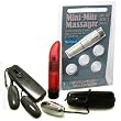 Hidden Flower Portable Jet Black Dual Bullet Vibrator Adult Sex Toy Kit