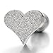 1 Pair Satin Heart Stud Earrings Stainless Steel, Screw Back, 2pcs