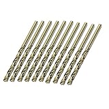 uxcell ツイストドリルビット　ドリル刃　HSS-CO　3.7mm x 40mm　ストレートシャンク　10枚入り