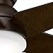 Casablanca 59023 Isotope 52-Inch 5-Blade Single Light Ceiling Fan, Brushed Cocoa with Espresso Blades and Cased White Glass Bowl Light