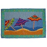 Coastal Tropical TiKi Beach Umbrellas Accent Rug by Jellybean