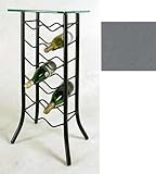 12 Bottle Wine Rack Server with Glass Top (Gun Metal) (32