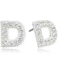Silvertone Sparkle Initial Earrings