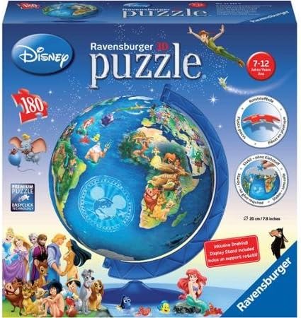 Fun Disney 3D Globe 180-Piece Puzzle For Kids