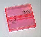 Peek-a-box 2 Compartments Pill Box Organizer Color Transparent Red- Made in the Usa