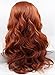 K'ryssma 16 - 26 Inches Half Hand Tied Heat Resistant Synthetic Long Hair Lace Front Copper Red Wig Body Wave No Bangs