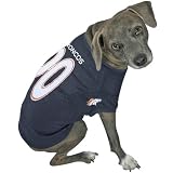 NFL Denver Broncos Navy Blue Dog Jersey (Medium)