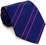 Paul Smith Navy and Fuschia Striped Silk Necktie 58