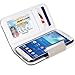 Fosmon CADDY Series Leather Wallet Case for Samsung Galaxy S4 IV / I9500 (White - Gray - Black)