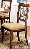 Review visiondecor Furniture  / 2 Elegant Distress Brown Wood Finish Dining Side Chairs