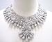 "Sonia" Embroidered Fabric Statement Necklace Soft Jewelry Silver