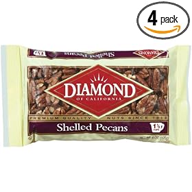 Diamond Shelled Pecans, 6-Ounce Bags (Pack of 4)