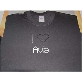 Buy I Love Avia - Ladies Short Sleeve Gildan g640l Rhinestone Shirt by Shop Zeus