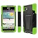 Empire MPERO IMPACT X Series Kickstand Case for LG Optimus F3 - Retail Packaging - Black/Neon Green