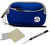 Navy Blue - Gray Trim Slim Protective Soft Neoprene Cover Carrying Case Sle ....