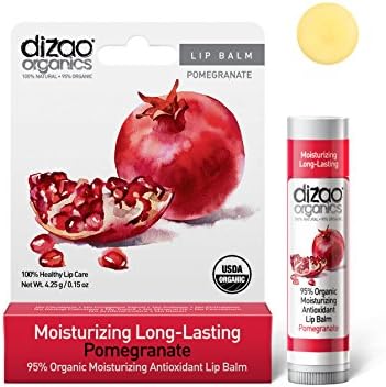 Dizao Organics: Pomegranate. 95% Organic Moisturizing Antioxidant Lip Balm. Made in the USA