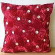 Bed Of Roses -Throw Pillow Covers - Silk Pillow Cover with Satin Ribbon Embroidery