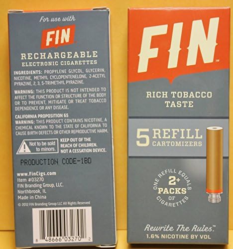 2x FIN COLLECTIBLE ELECTRONIC REFILL RICH TOBACCO