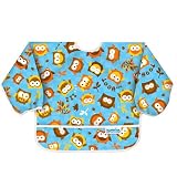 Bumkins Waterproof Sleeved Bib, 6 months to 2 years, Blue Owl Bumkins Waterproof Sleeved Bib, 6 months to 2 years, Blue Owl