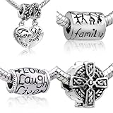 Pugster Mothers Day Presents 4 Pc Beads Charms Set Mother And Daughter Bead Family Charms Fits Pandora Charm Bracelet